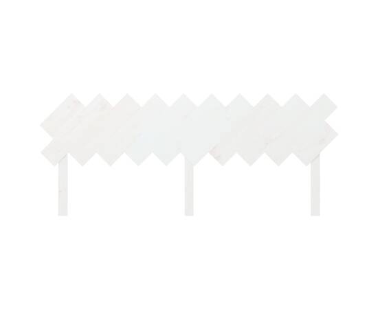 Tăblie de pat, alb, 196x3x80,5 cm, lemn masiv de pin, 4 image