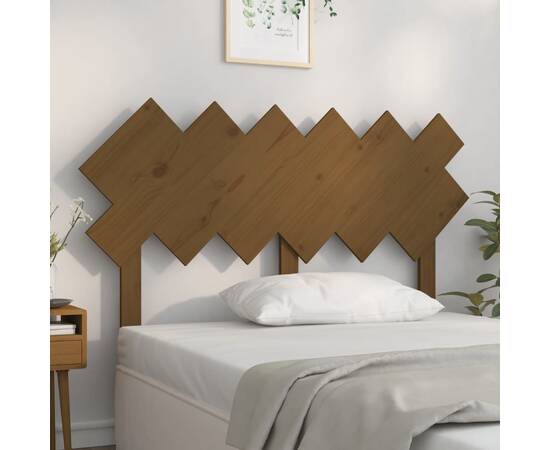 Tăblie de pat, maro miere, 132x3x81 cm, lemn masiv de pin