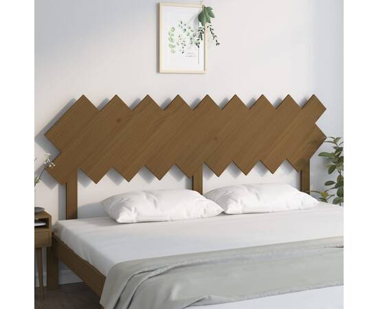 Tăblie de pat, maro miere, 178x3x80,5 cm, lemn masiv de pin, 3 image