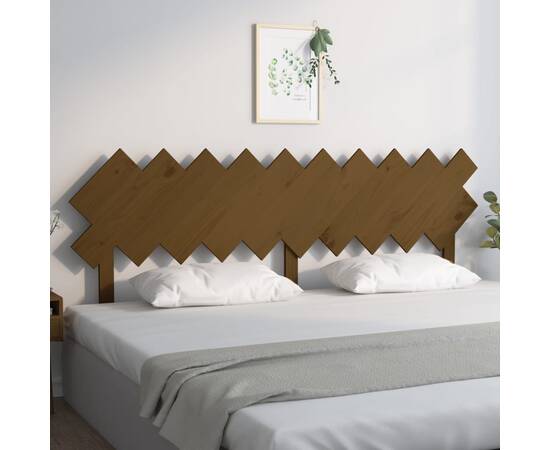 Tăblie de pat, maro miere, 196x3x80,5 cm, lemn masiv de pin