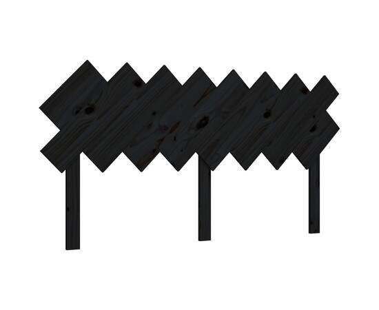 Tăblie de pat, negru, 159,5x3x80,5 cm, lemn masiv de pin, 2 image