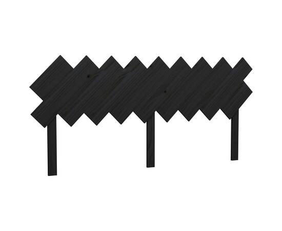 Tăblie de pat, negru, 178x3x80,5 cm, lemn masiv de pin, 2 image