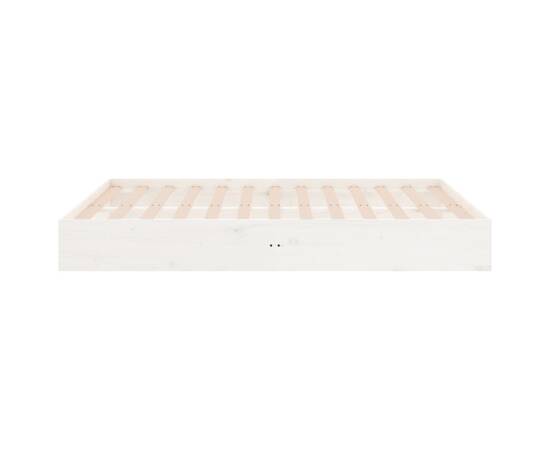 Cadru de pat mic dublu 4ft, alb, 120x190 cm, lemn masiv, 6 image