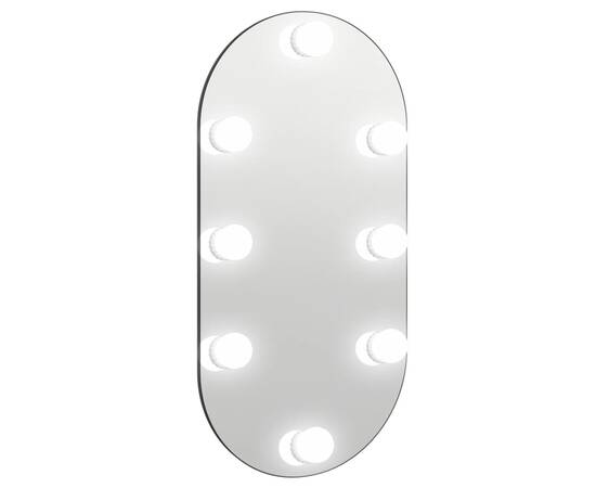 Oglindă cu lumini led, 60x30 cm, sticlă, oval, 2 image