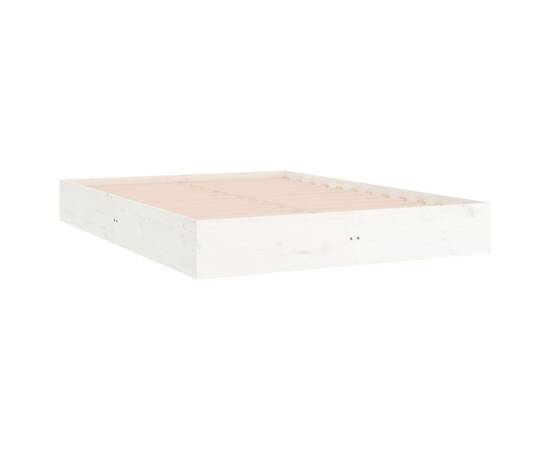 Cadru de pat, alb, 120x200 cm, lemn masiv, 4 image