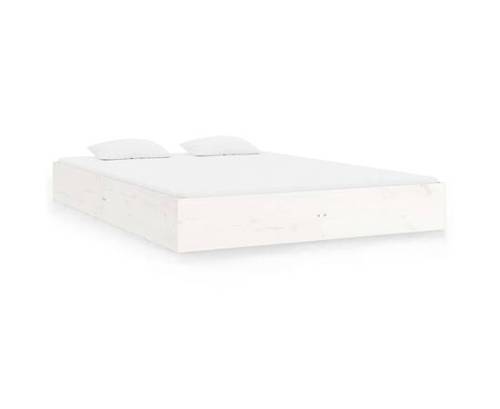 Cadru de pat, alb, 120x200 cm, lemn masiv, 2 image