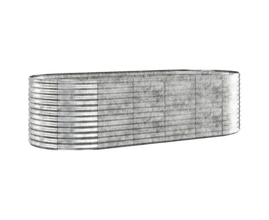 Jardinieră, argintiu, 249x100x68 cm, oțel vopsit electrostatic, 2 image
