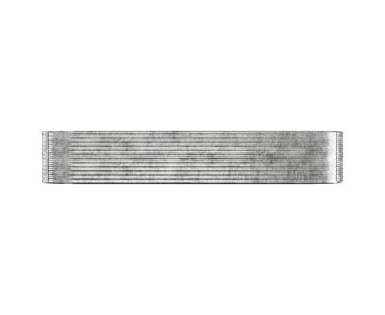 Jardinieră, argintiu, 396x100x68 cm, oțel vopsit electrostatic, 3 image