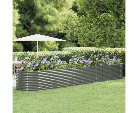 Jardinieră grădină gri 507x100x68 cm oțel vopsit electrostatic