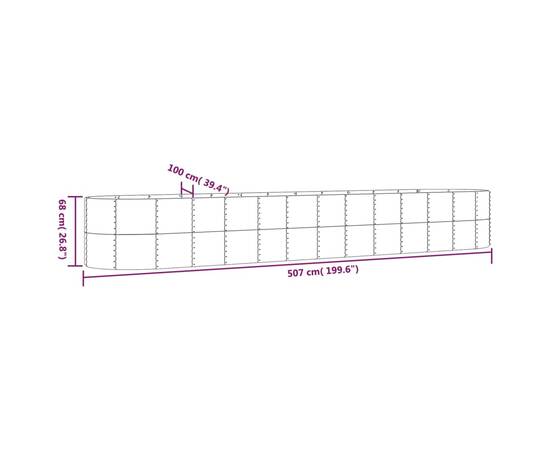 Jardinieră grădină maro 507x100x68 cm oțel vopsit electrostatic, 6 image