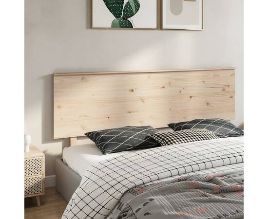 Tăblie de pat, 204x6x82,5 cm, lemn masiv de pin, 4 image