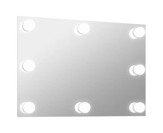 Oglindă de perete cu lumini led, sticlă, dreptunghiulară, 2 image