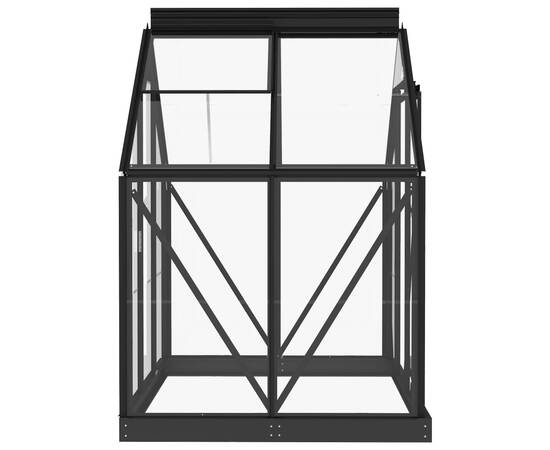 Seră din sticlă, antracit, 155x103x191 cm, aluminiu, 7 image