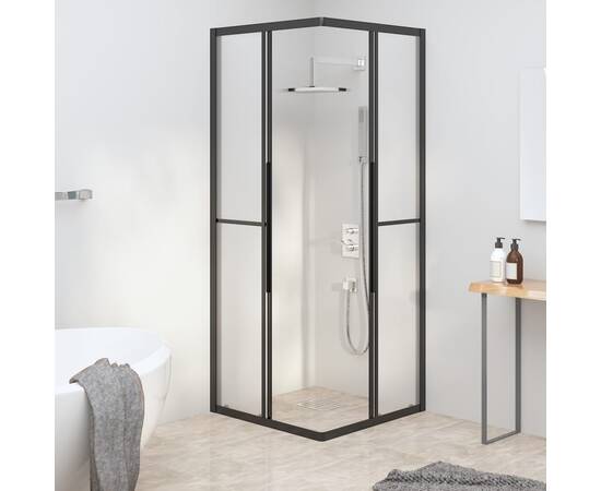 Cabină de duș, negru, 80x80x180 cm, esg mat, 3 image