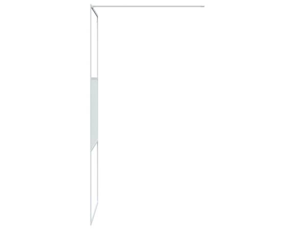 Paravan de duș walk-in, alb, 80x195 cm, sticlă esg transparentă, 4 image