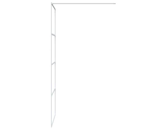 Paravan de duș walk-in, alb, 80x195 cm, sticlă esg transparentă, 4 image