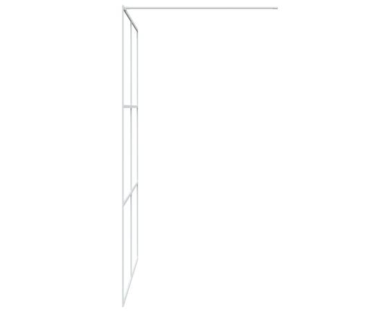 Paravan duș walk-in, alb, 140x195 cm, sticlă esg transparentă, 4 image