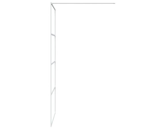 Paravan duș walk-in, alb, 90x195 cm, sticlă esg transparentă, 4 image