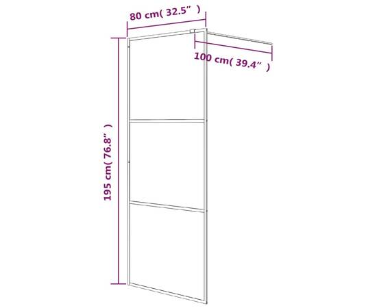 Paravan duș walk-in argintiu 80x195 cm sticlă esg transparentă, 7 image