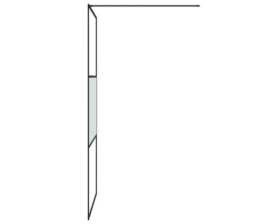 Perete cabină duș walk-in negru 100x195 cm sticlă esg semi-mată, 4 image