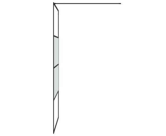 Perete cabină duș walk-in negru 100x195 cm sticlă esg semi-mată, 4 image