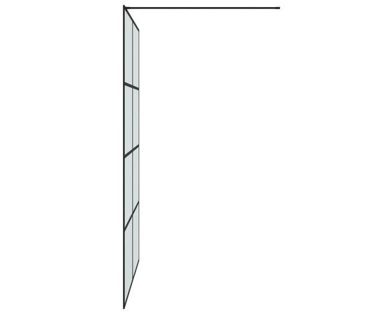 Perete cabină duș walk-in negru 140x195 cm sticlă esg mată, 4 image