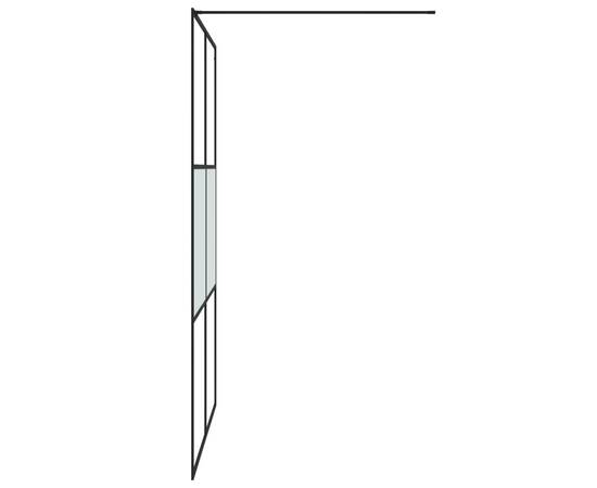 Perete cabină duș walk-in negru 140x195 cm sticlă esg semi-mată, 4 image