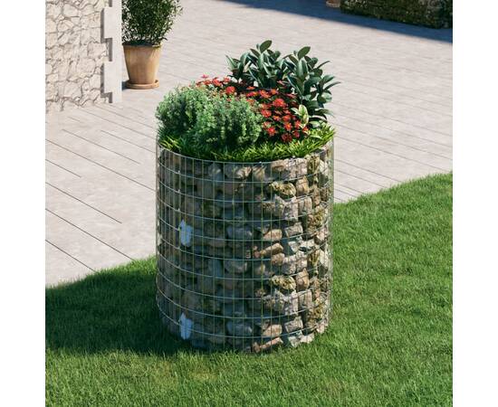 Strat înălțat gabion, Ø100x100 cm, oțel galvanizat, circular