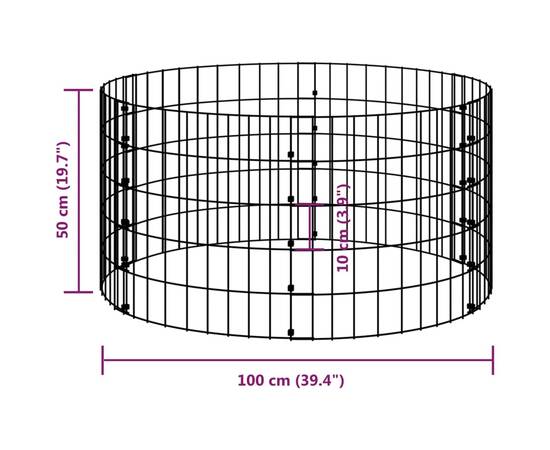 Strat înălțat gabion, Ø100x50 cm, oțel galvanizat, circular, 7 image