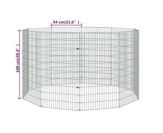 Cușcă pentru iepuri, 10 panouri, 54x100 cm, fier galvanizat, 7 image