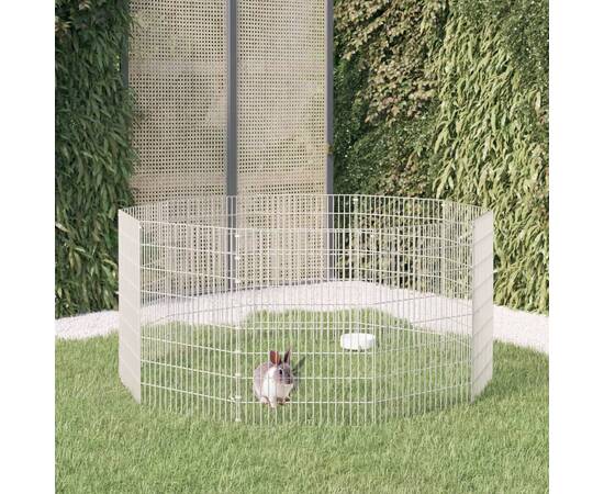 Cușcă pentru iepuri, 10 panouri, 54x80 cm, fier galvanizat