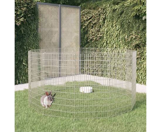 Cușcă pentru iepuri, 12 panouri, 54x100 cm, fier galvanizat