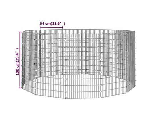 Cușcă pentru iepuri, 12 panouri, 54x100 cm, fier galvanizat, 8 image