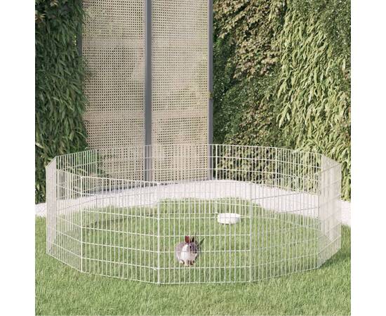Cușcă pentru iepuri, 12 panouri, 54x60 cm, fier galvanizat