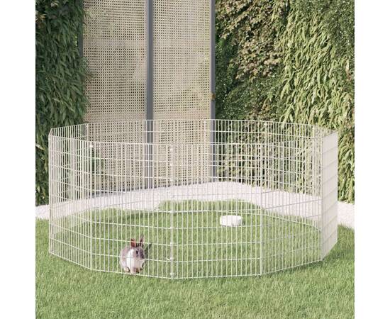 Cușcă pentru iepuri, 12 panouri, 54x80 cm, fier galvanizat