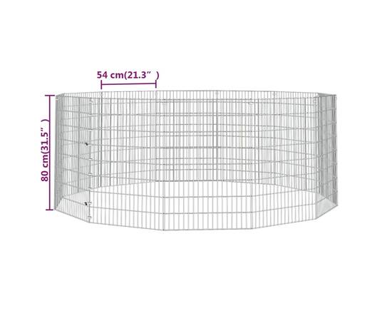 Cușcă pentru iepuri, 12 panouri, 54x80 cm, fier galvanizat, 8 image