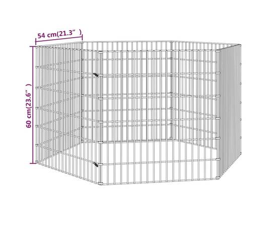 Cușcă pentru iepuri, 6 panouri, 54x60 cm, fier galvanizat, 8 image