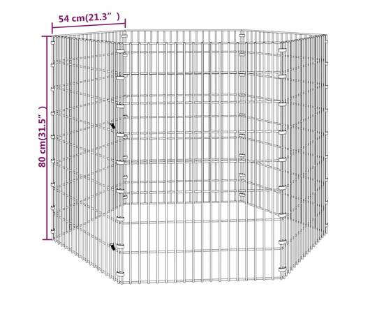 Cușcă pentru iepuri, 6 panouri, 54x80 cm, fier galvanizat, 8 image
