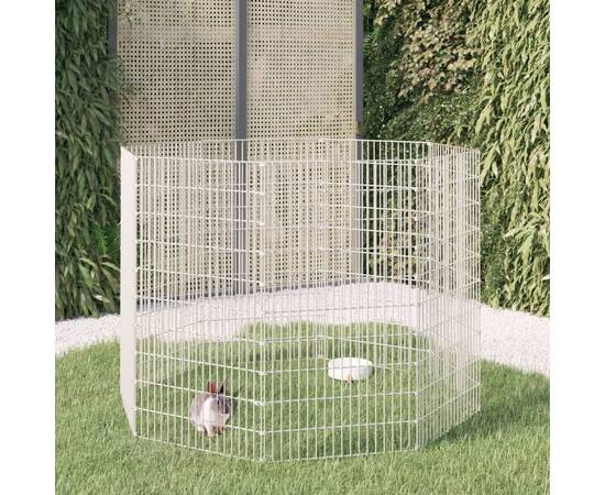 Cușcă pentru iepuri, 8 panouri, 54x100 cm, fier galvanizat