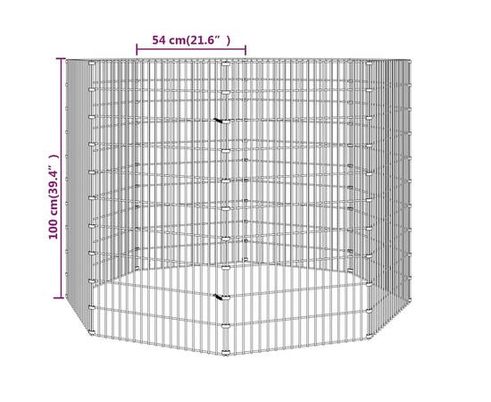 Cușcă pentru iepuri, 8 panouri, 54x100 cm, fier galvanizat, 8 image
