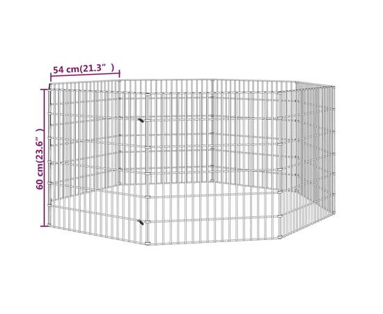Cușcă pentru iepuri, 8 panouri, 54x60 cm, fier galvanizat, 8 image
