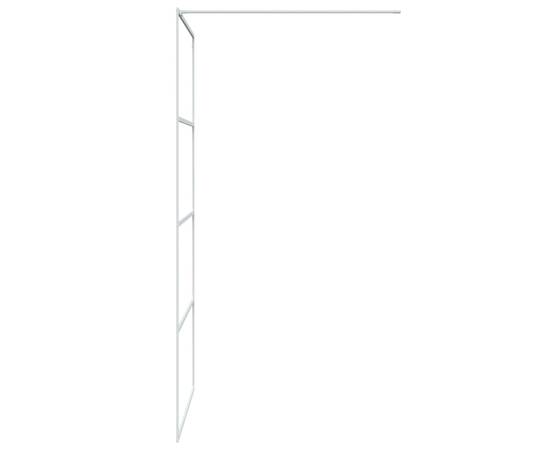 Paravan duș walk-in, alb, 100x195 cm, sticlă esg transparentă, 4 image