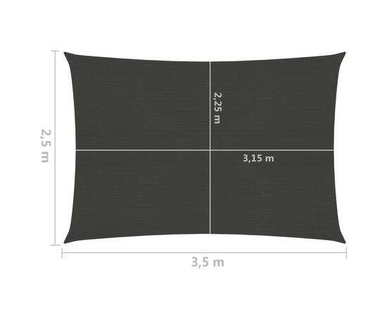 Pânză parasolar, antracit, 2,5 x 3,5 m, hdpe, 160 g/m², 6 image