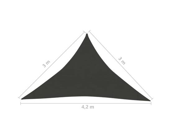 Pânză parasolar, antracit, 3x3x4,2 m, hdpe, 160 g/m², 6 image