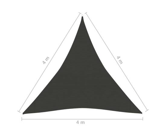 Pânză parasolar, antracit, 4x4x4 m, hdpe, 160 g/m², 6 image