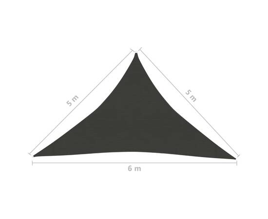 Pânză parasolar, antracit, 5x5x6 m, hdpe, 160 g/m², 6 image