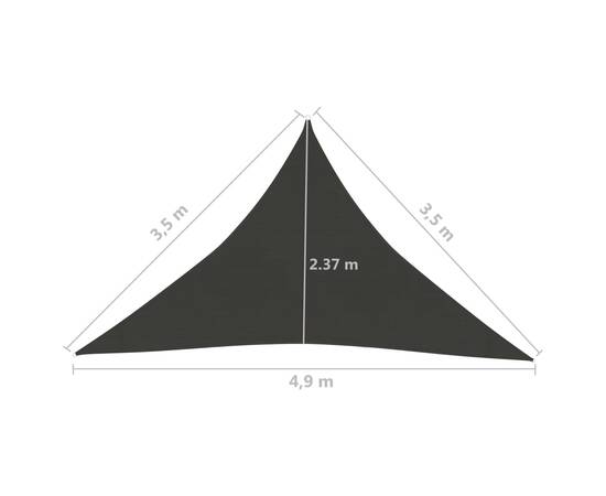 Parasolar, antracit, 3,5x3,5x4,9 m, hdpe, 160 g/m², 6 image