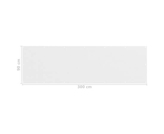 Paravan de balcon, alb, 90x300 cm, hdpe, 5 image