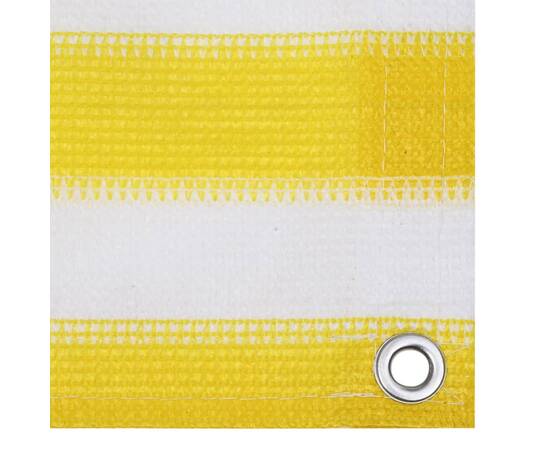 Paravan de balcon, galben și alb, 120x500 cm, hdpe, 3 image