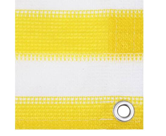 Paravan de balcon, galben și alb, 90x300 cm, hdpe, 3 image
